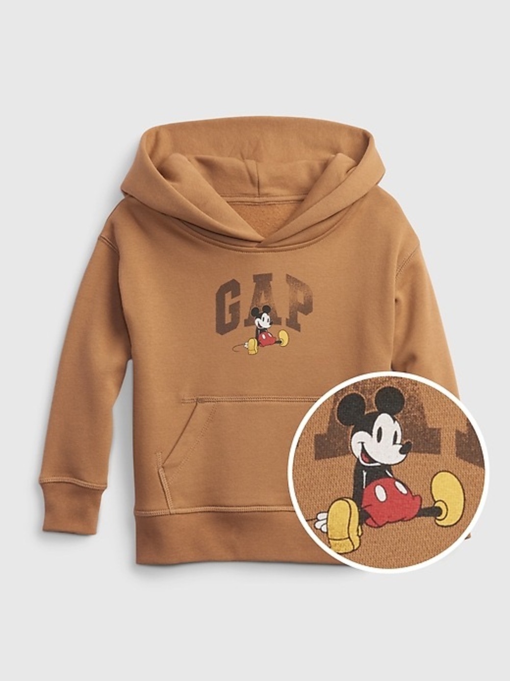 GAP Toddler Brown Hoodie with Mickey Mouse Graphic